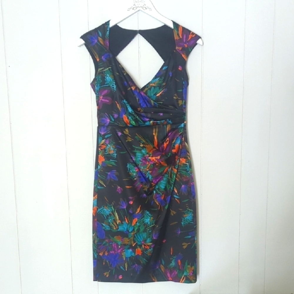 London Style Women's Multicolored Backless Dress - Size 4